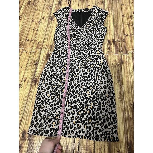 H&M Brown Leopard Print Pencil Dress lined - Picture 11 of 13